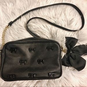 Betsey Johnson Black Crossbody Purse with Bow